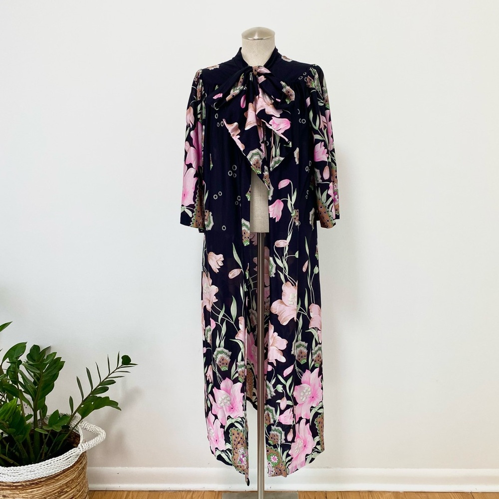 Vintage (60s) Perri-Ann Kimono-Style Boho Floral Robe